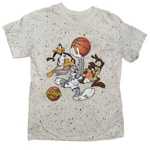 Vintage Taz Space Jam Looney Tunes Cartoon AOP Tee Bugs Bunny Basketball T-shirt